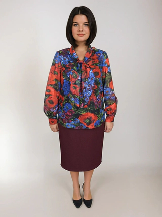 Bluză din voal cu croială lejeră și mâneci lungi, perfectă pentru o ținută de zi cu zi. …